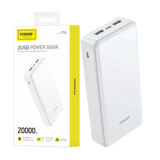 Foneng Power Bank P54 2 USB 20000mAh 5V/2.1A White